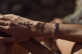 Saint Germain Tennis Bracelet featuring Peridot and 7 Pink Tourmaline