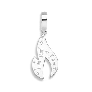 Violet Flame Pendant featuring Amethyst & Diamonds — 14K White Gold