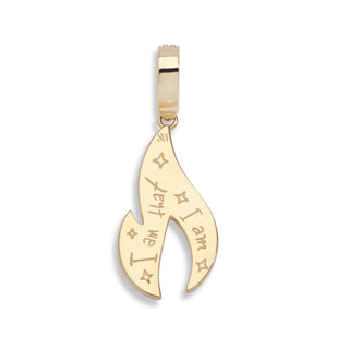 Violet Flame Pendant featuring Amethyst & Diamonds — 14K Yellow Gold
