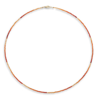 Fire Mexican Opal beaded necklace, 14KYG