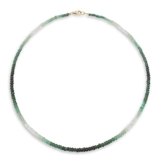 Emerald Beaded Necklace in 14K Yellow Gold