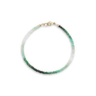 Emerald Beaded Bracelet 14K Yellow Gold