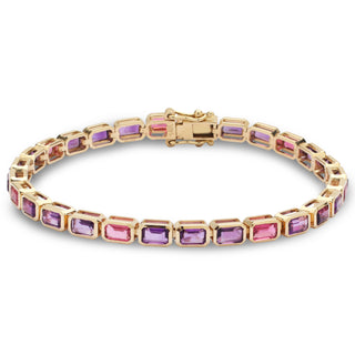 Saint Germain Tennis Bracelet featuring Amethyst and 7 Pink Tourmaline