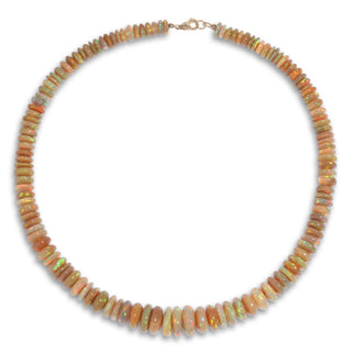 Sand and Water Ethiopian Opal Beaded Necklace 18KYG