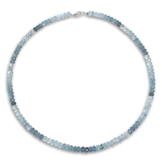 Aquamarine Deep Blue Beaded Necklace