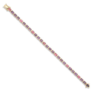 Saint Germain Tennis Bracelet featuring Amethyst and 7 Pink Tourmaline