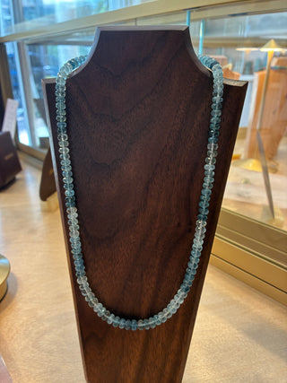 Aquamarine Deep Blue Beaded Necklace