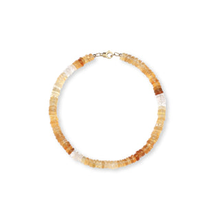 Sanamama raw citrine beaded anklet with 18k gold clasp, golden abundance manifestation crystal jewelry