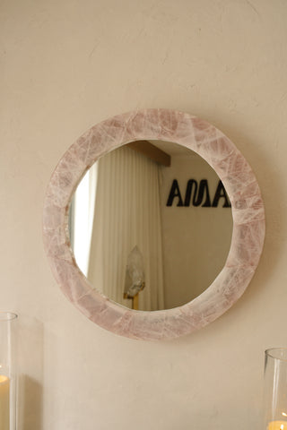 Seeing My Inner Beauty Crystal Mirror — Rose Quartz